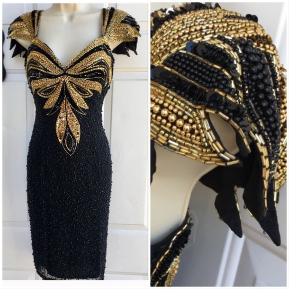 Neiman Marcus Dresses & Skirts - Neiman Marcus Vintage Silk Beaded Cocktail Dress 4